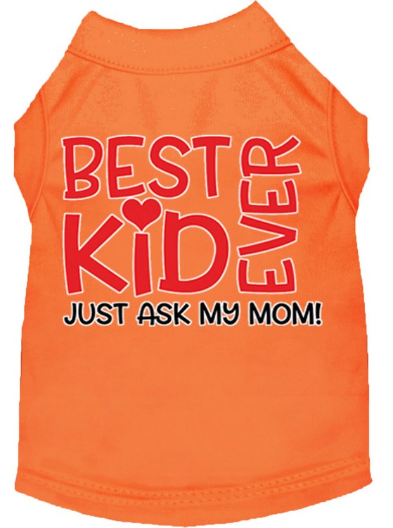 Ask My Parents Screen Print Dog Shirt Orange Med